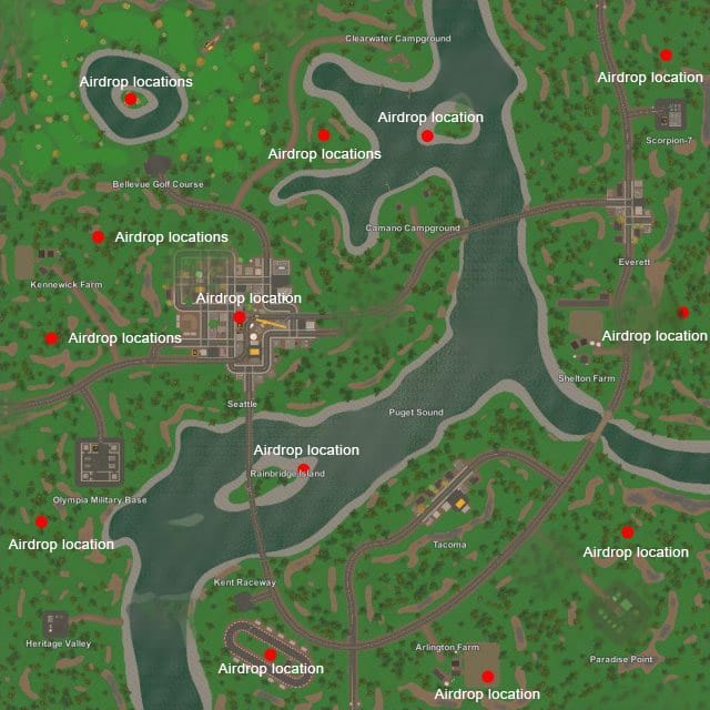 airdrop location on the washington map